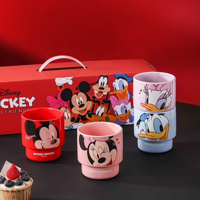 4-Pack 350mL Stackable Ceramic Mugcup Set C-203