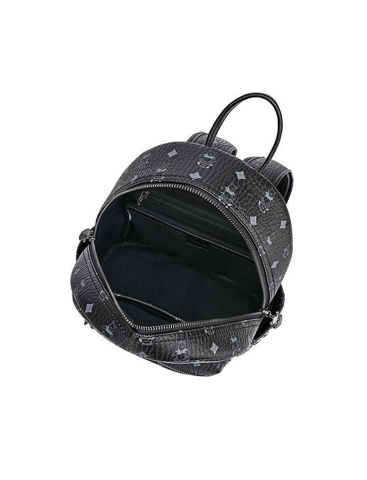 Vintage Print Studded Faux Leather Backpack CO-70002
