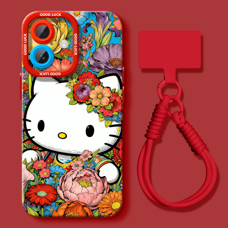 Floral iPhone Case with Camera Lens Protection, Shockproof Design C-80158