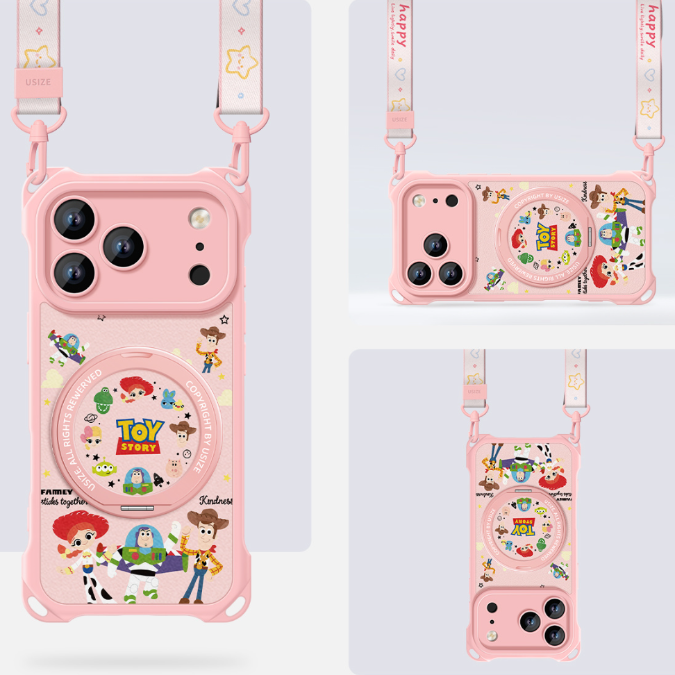Crossbody iPhone Case with 360° Rotating Stand & Lanyard C-80009