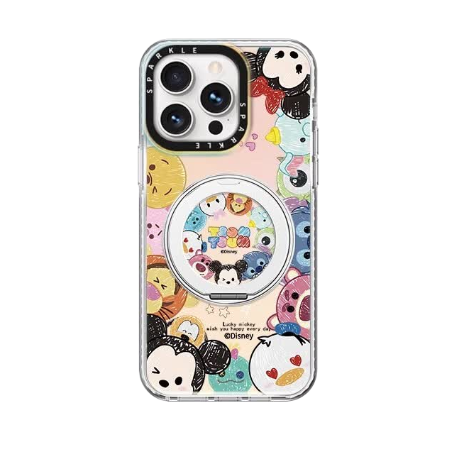 Holographic MagSafe-Compatible iPhone Case with 360° Rotating Ring Stand C-80045