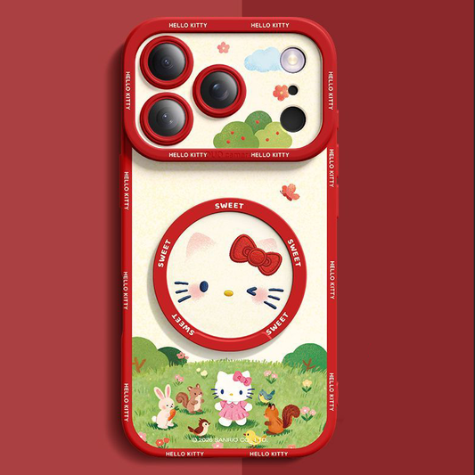 6-Color Cute iPhone Case with Hidden Stand & Shock-Resistant Soft-Touch Design C-80055