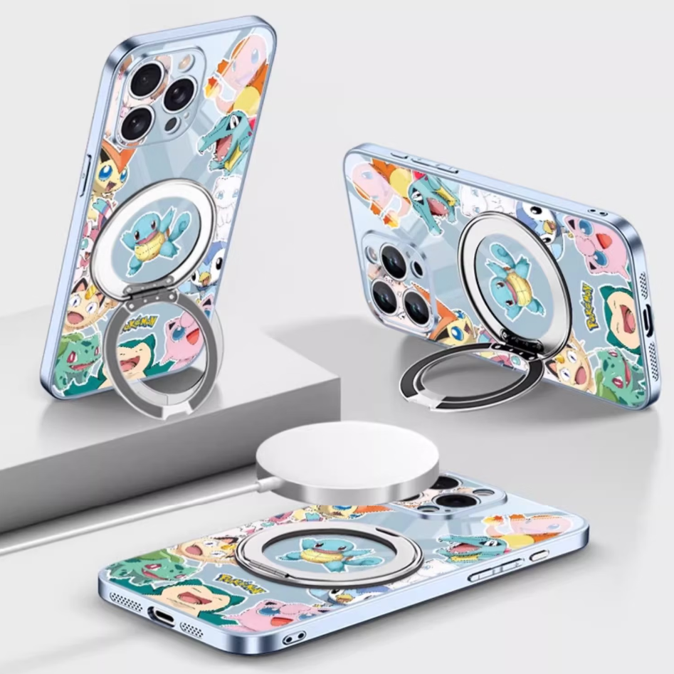 Phone Case with Ring Stand and Camera Lens Protection for iPhone C-80135