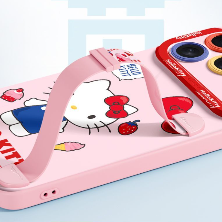 Cute iPhone Case with Adjustable Stretch Hand Strap C-80156