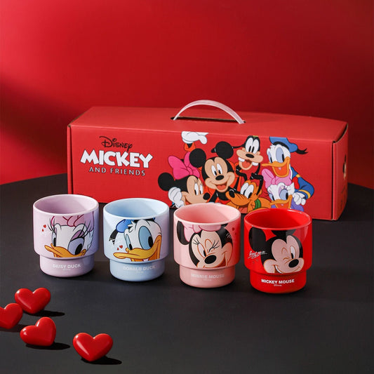 4-Pack 350mL Stackable Ceramic Mugcup Set C-203