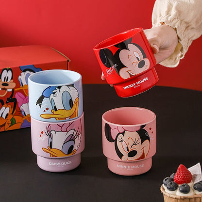 4-Pack 350mL Stackable Ceramic Mugcup Set C-203