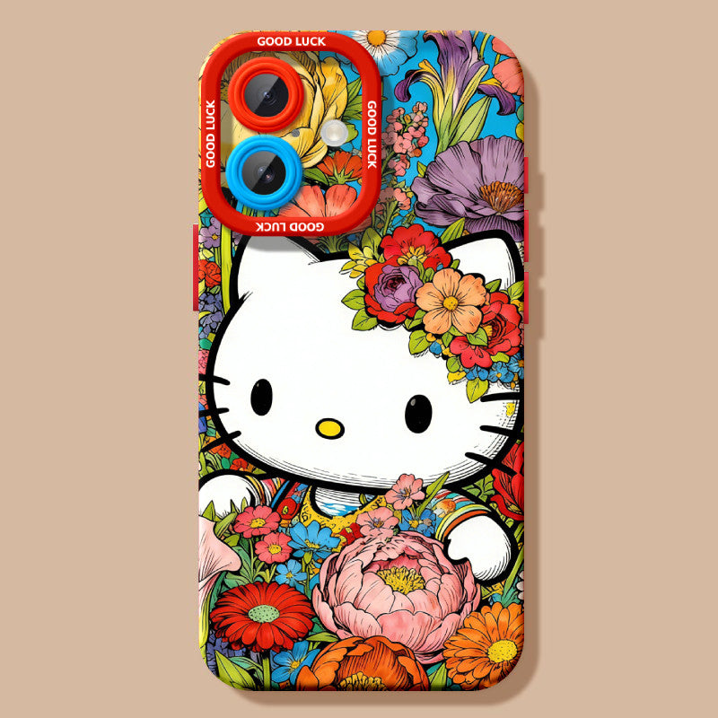 Floral iPhone Case with Camera Lens Protection, Shockproof Design C-80158