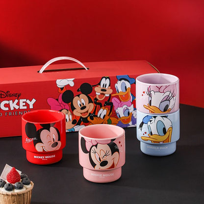 4-Pack 350mL Stackable Ceramic Mugcup Set C-203