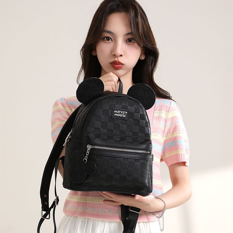 Faux Leather Check Pattern 3D Ear Mini Backpack CO-70005