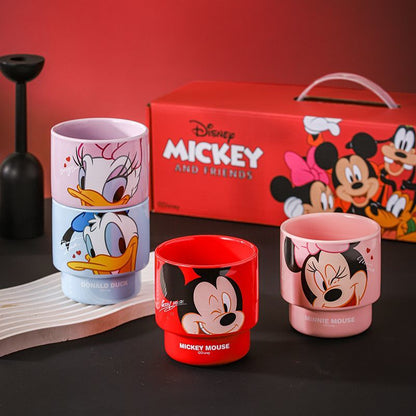 4-Pack 350mL Stackable Ceramic Mugcup Set C-203