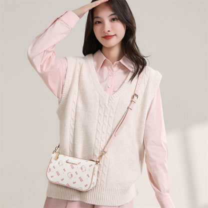 Cute All-Over Print PU Leather Shoulder Bag C-305
