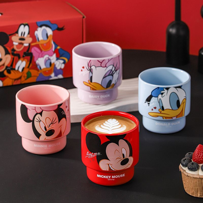 4-Pack 350mL Stackable Ceramic Mugcup Set C-203