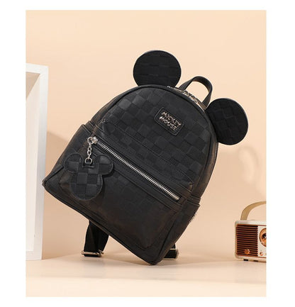 Faux Leather Check Pattern 3D Ear Mini Backpack CO-70005
