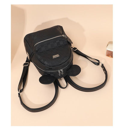 Faux Leather Check Pattern 3D Ear Mini Backpack CO-70005