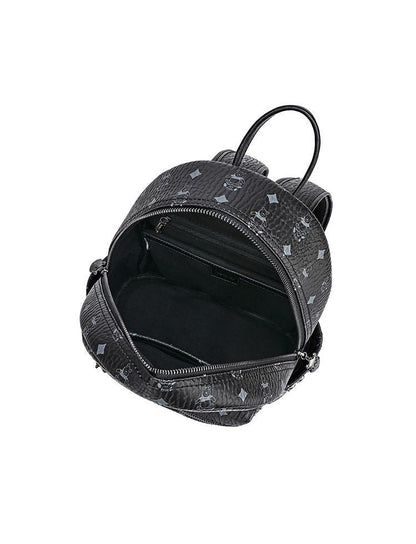 Vintage Print Studded Faux Leather Backpack CO-70002