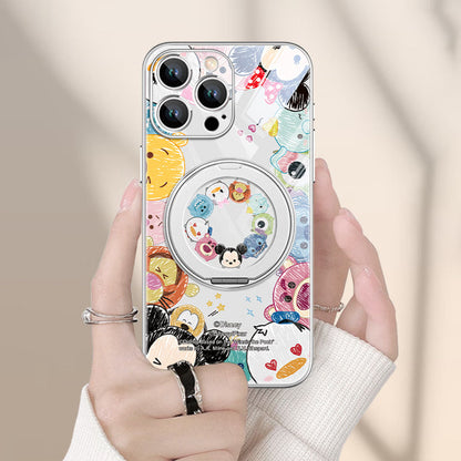 Shock-Absorbing Phone Case with 360° Rotating Stand for iPhone C-80132