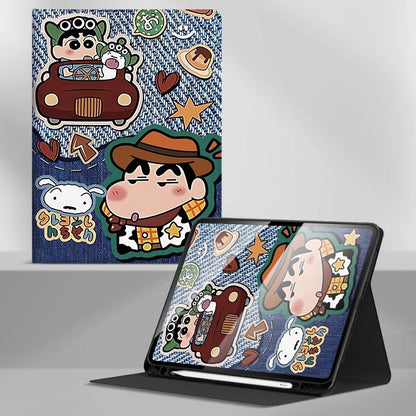 360° Full Protection Soft Silicone iPad Case with Stand C-80075