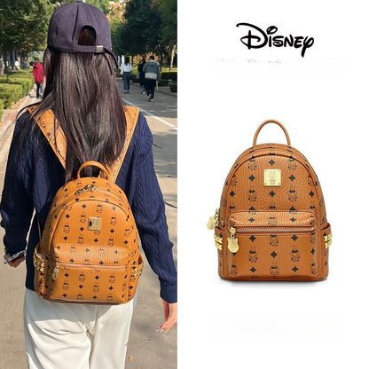 Vintage Print Studded Faux Leather Backpack CO-70002