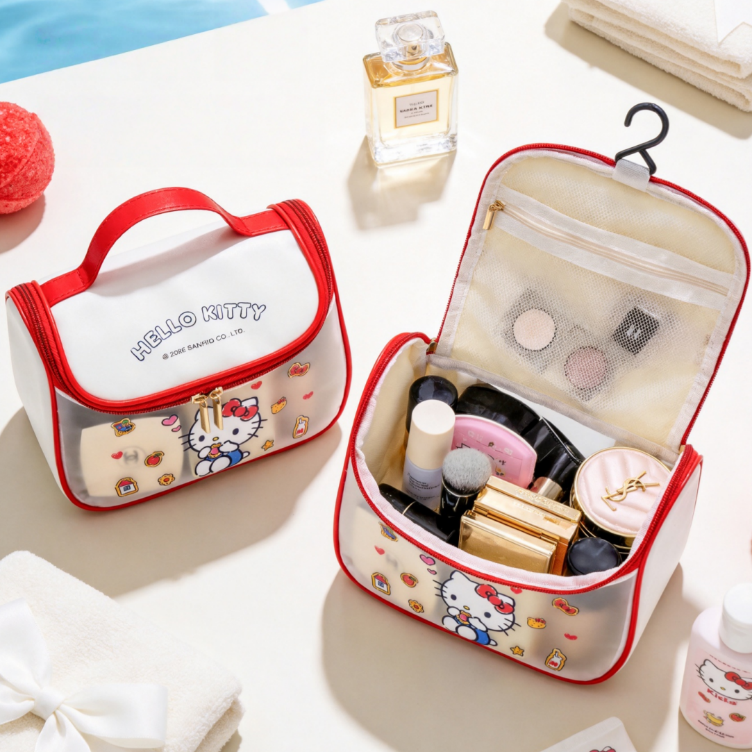 Portable Waterproof Semi-Transparent Cosmetic Organizer Bag C-253