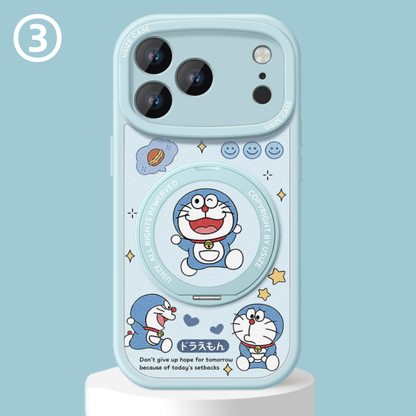 MagSafe-Compatible Leather-Texture iPhone Case with 360° Rotating Stand C-80002