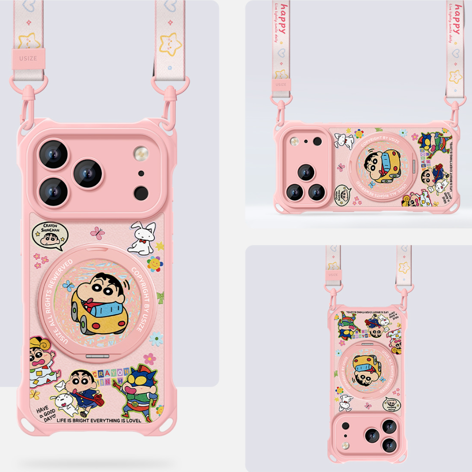 Crossbody iPhone Case with Adjustable Lanyard & 360° Rotating Stand C-80005
