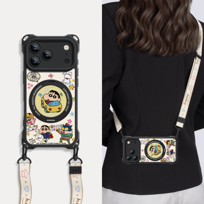 Crossbody iPhone Case with Adjustable Lanyard & 360° Rotating Stand C-80005