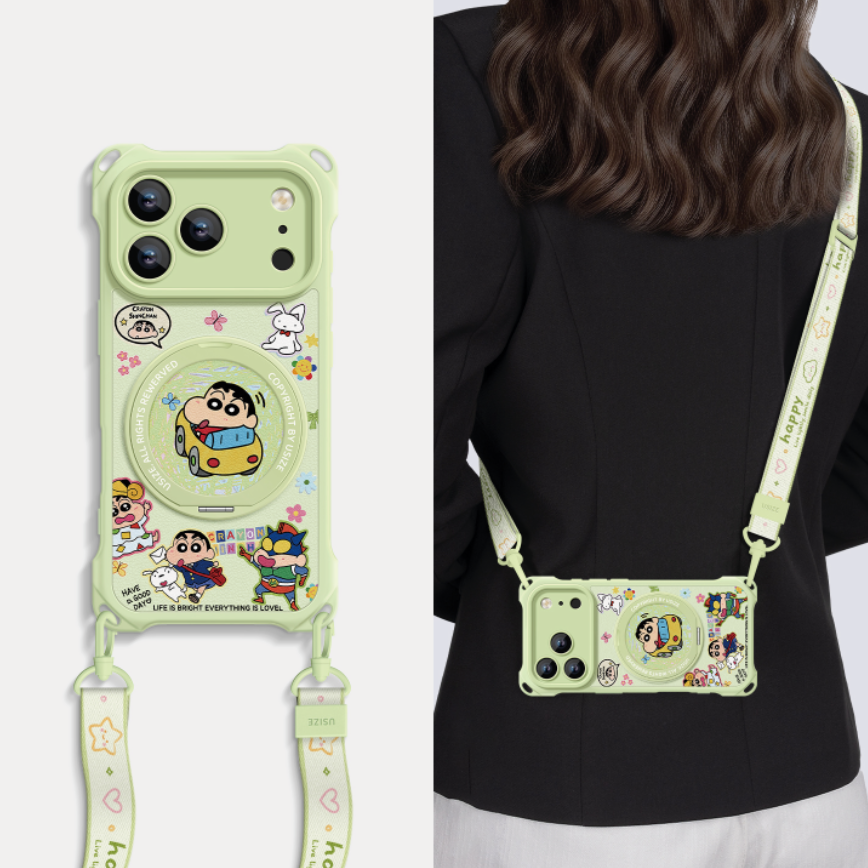 Crossbody iPhone Case with Adjustable Lanyard & 360° Rotating Stand C-80005