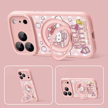 Cute Cartoon MagSafe-Compatible iPhone Case with 360° Rotating Stand C-80006