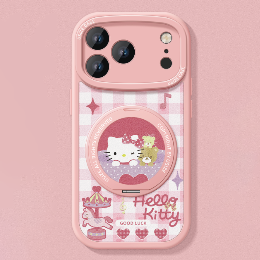 Cute Cartoon MagSafe-Compatible iPhone Case with 360° Rotating Stand C-80006