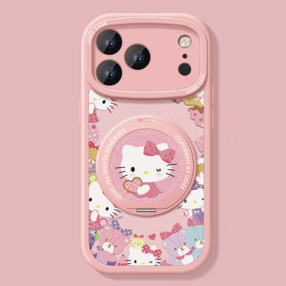 Cute Cartoon MagSafe-Compatible iPhone Case with 360° Rotating Stand C-80006
