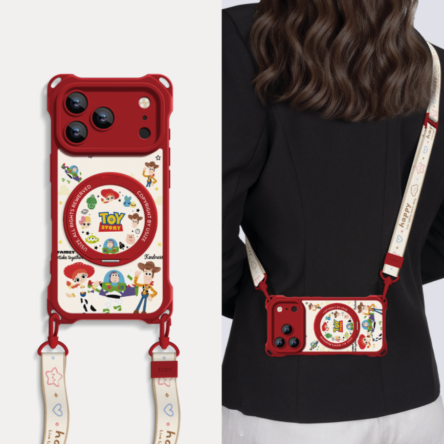 Crossbody iPhone Case with 360° Rotating Stand & Lanyard C-80009
