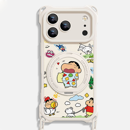 Crossbody iPhone Case with 360° Rotating Stand & Lanyard C-80008