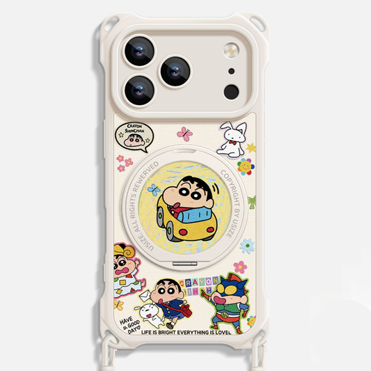 Crossbody iPhone Case with Adjustable Lanyard & 360° Rotating Stand C-80005