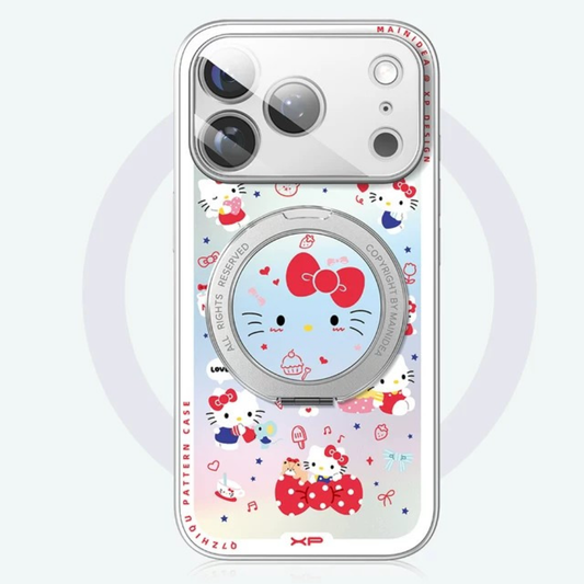 Cute Cartoon MagSafe-Compatible iPhone Case with 360° Rotating Ring Stand C-80014