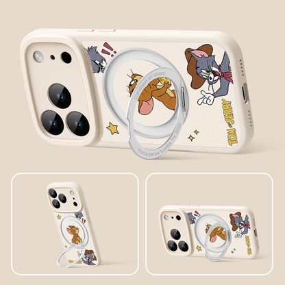Full-Cover Magnetic iPhone Case with 360° Rotating Stand C-80017