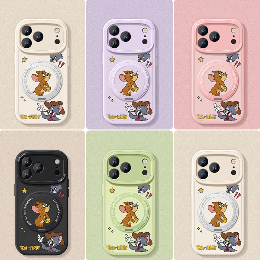 Full-Cover Magnetic iPhone Case with 360° Rotating Stand C-80017