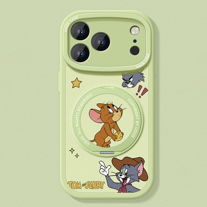 Full-Cover Magnetic iPhone Case with 360° Rotating Stand C-80017
