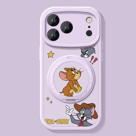 Full-Cover Magnetic iPhone Case with 360° Rotating Stand C-80017