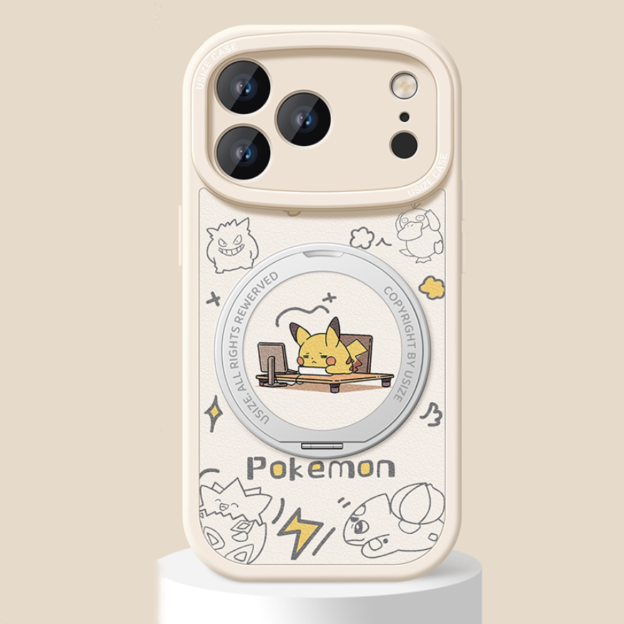Shock-Absorbing Magnetic iPhone Case with 360° Rotating Ring Stand C-80018