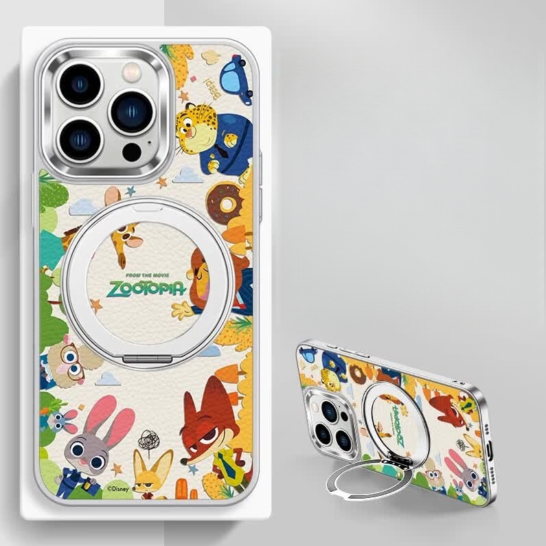 Shock-Resistant Magnetic iPhone Case with 360° Rotating Ring Stand C-80024