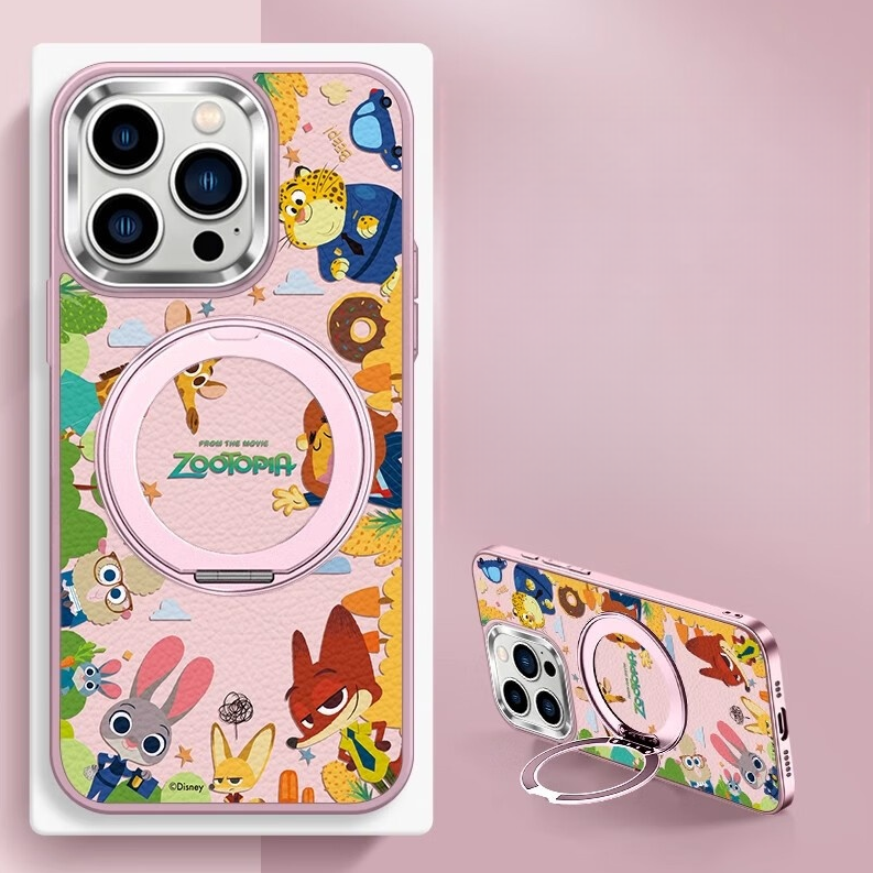 Shock-Resistant Magnetic iPhone Case with 360° Rotating Ring Stand C-80024