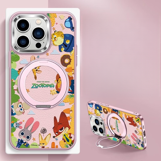 Shock-Resistant Magnetic iPhone Case with 360° Rotating Ring Stand C-80024