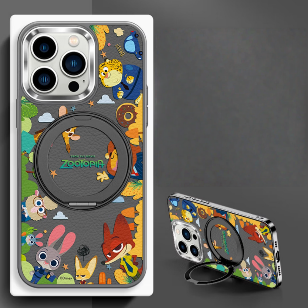 Shock-Resistant Magnetic iPhone Case with 360° Rotating Ring Stand C-80024