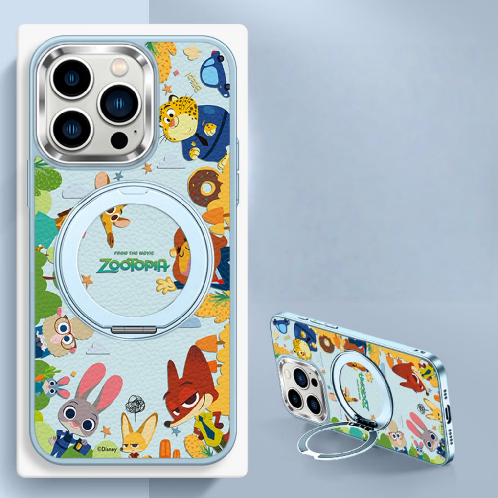 Shock-Resistant Magnetic iPhone Case with 360° Rotating Ring Stand C-80024