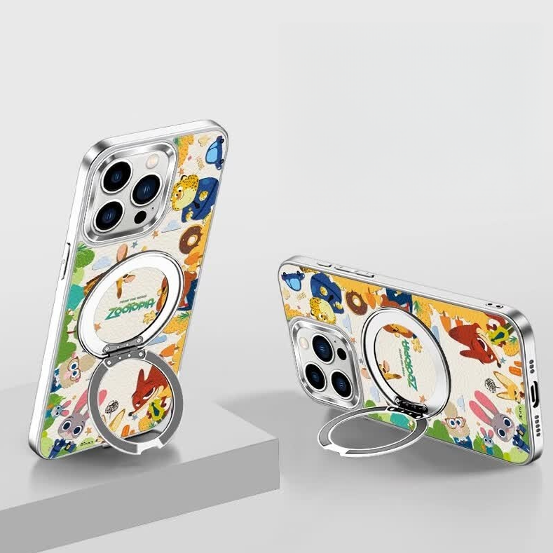 Shock-Resistant Magnetic iPhone Case with 360° Rotating Ring Stand C-80024