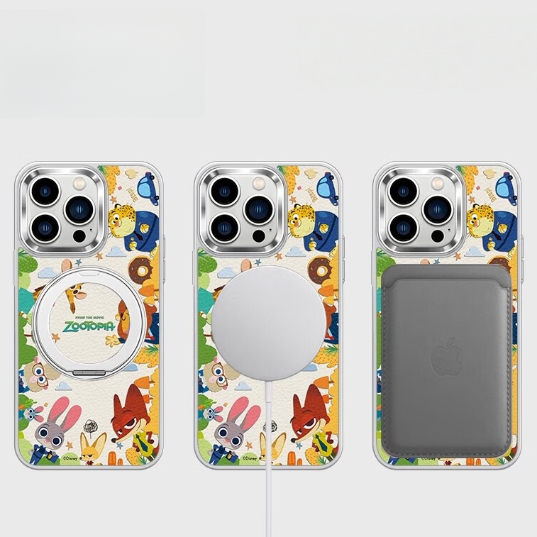 Shock-Resistant Magnetic iPhone Case with 360° Rotating Ring Stand C-80024