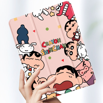 Auto Sleep/Wake Tri-Fold iPad Case with Pen Holder Full Protection C-80032