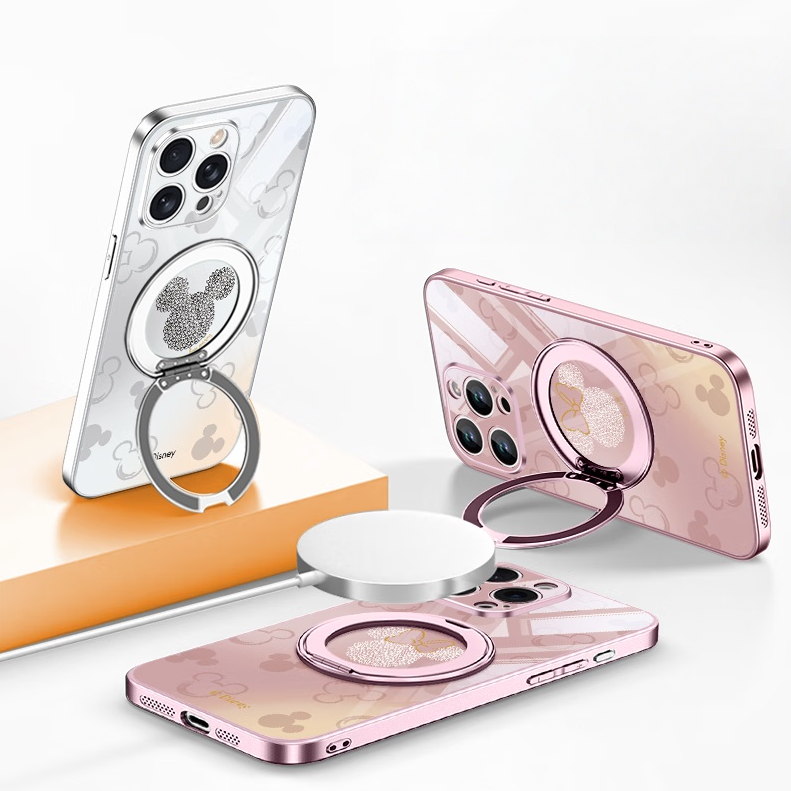 MagSafe-Compatible iPhone Case with 360° Rotating Magnetic Ring Stand C-80040
