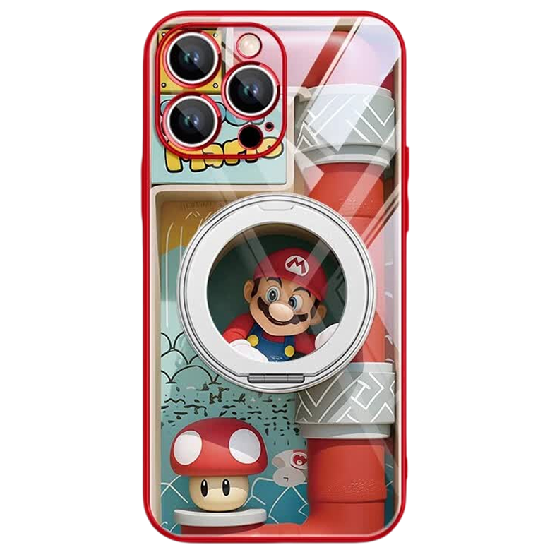 Cartoon Shock-Resistant iPhone Case with 360° Magnetic Ring Stand C-80041