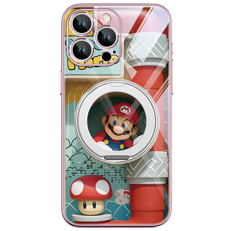 Cartoon Shock-Resistant iPhone Case with 360° Magnetic Ring Stand C-80041